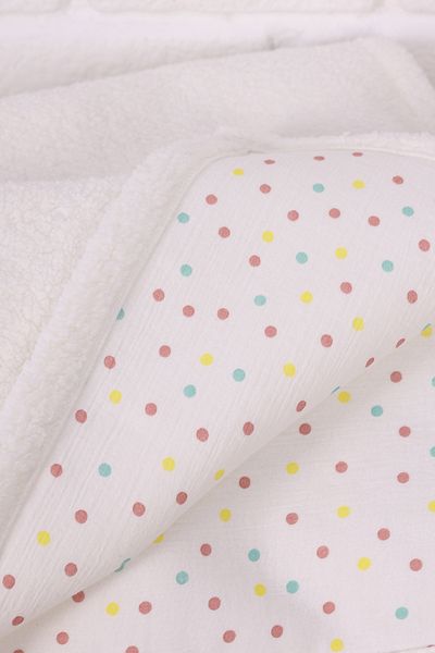 Junenext Baby Blanket 85X100 cm Sheep Hair and Muslin Blanket