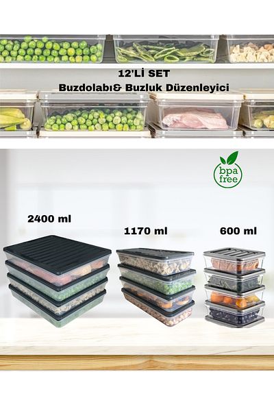 VİZYON Refrigerator Organizer Microwave and Diffuse Compatible Storage Container Refrigerator Organizer