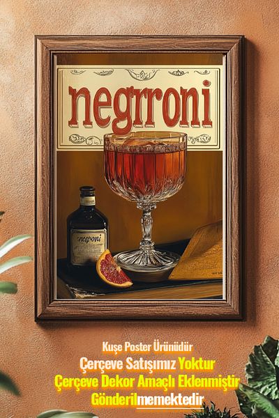 Taranist Αφίσα - Negroni Cocktail Retro