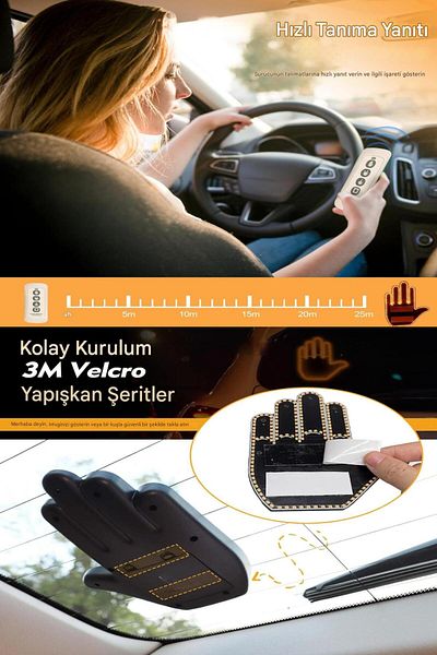 ESENLİWE Hand Middle Finger Led Operated Car Interior Reflector Operated Middle Finger Led Fun Gesture Led