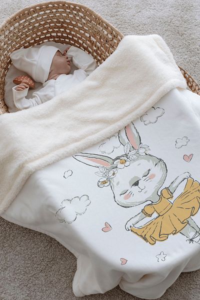 Tuğba Kuğu Plush Double Face Blanket - Rabbit's Dream