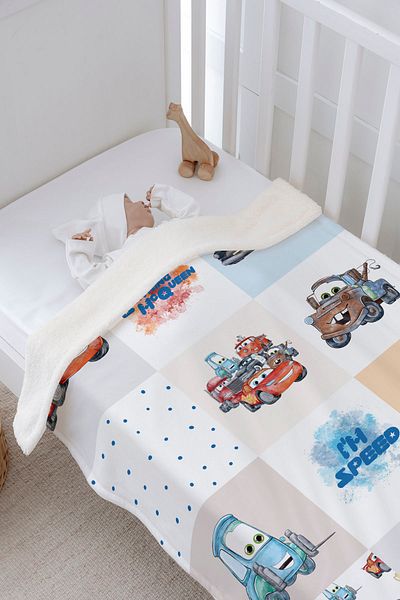 Tuğba Kuğu Plush Double Face Blanket (80X120) - Cartoon - Lightning Mcqueen And Friends Pattern