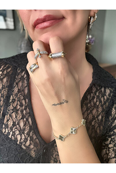 ACCESSORYBYTARZ İşleme Yonca Bileklik Gold