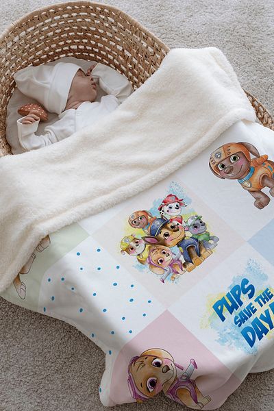 Tuğba Kuğu Plush Double Face Blanket (80X120) - Cartoon - Paw Patrol Patchwork