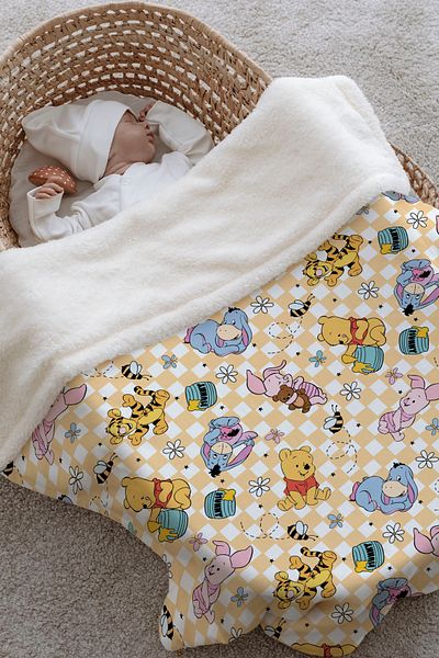 Tuğba Kuğu Plush Double Face Blanket - Cute Bear Pattern