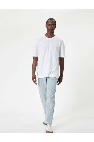 Koton Βαμβακερό μπλουζάκι Oversize - Crew Neck, κοντό μανίκι