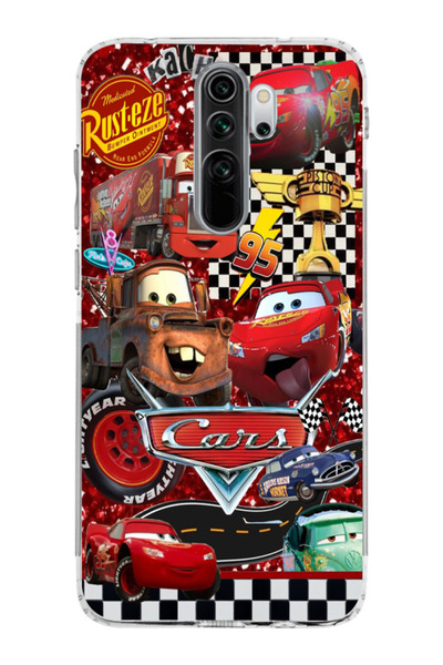 moonset Xiaomi Redmi Note 8 Pro Uyumlu Arabalar Kolaj Tasarımlı Baskılı Şeffa...