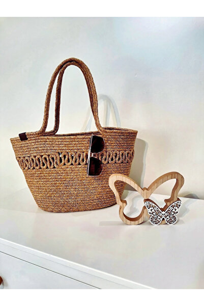 Comfort Craft Γυναικεία τσάντα παραλίας από φυσικό ψάθινο γιούτα, πλεκτή στο ...