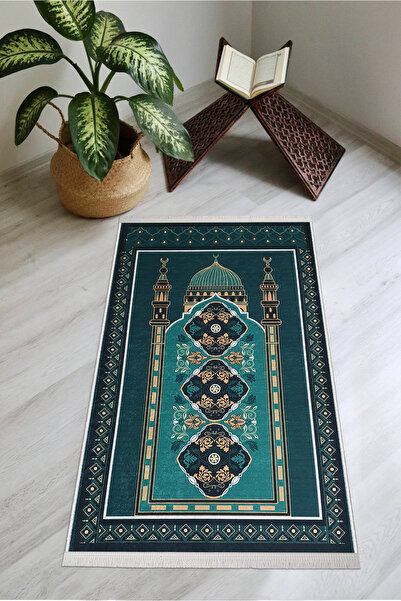 Modern home Soft Knee Pain-Free Thick Feathered Prayer Rug with Sponge