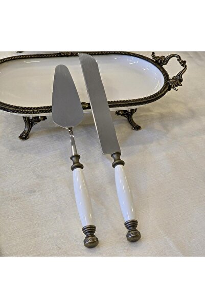 AlyaHomeAksesuar Antique Porcelain 5 Piece Serving Spoon Set