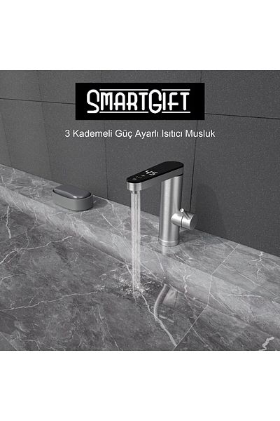 SMARTGIFT Electric Hot Water Tap Thermal Faucet Instantaneous Water Heater Faucet (with Bottom Inlet)