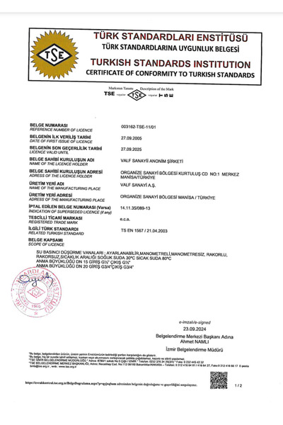 Eca Basınç Düşürücü Valf 3/4" Volanlı Tip Vida X Iç Vida 602111096