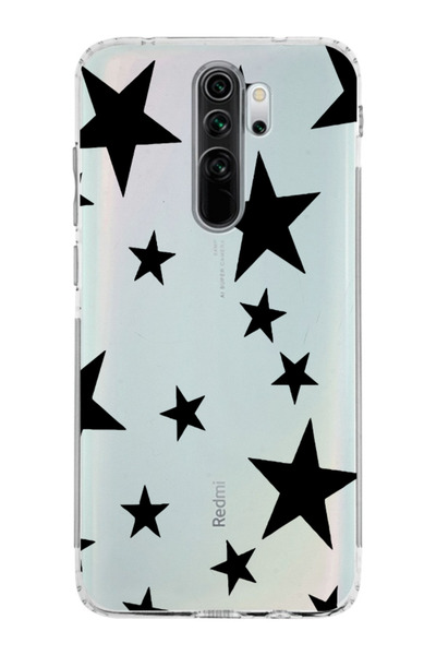 moonset Xiaomi Redmi Note 8 Pro Uyumlu Yıldızlar Tasarımlı Baskılı Şeffaf Tel...