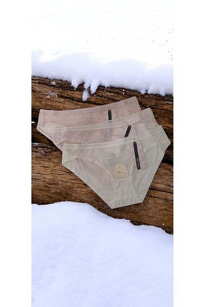 alec lingerie Ice Silk Fabric Laser Cut 3-Piece Women's Panties Daily Underwear