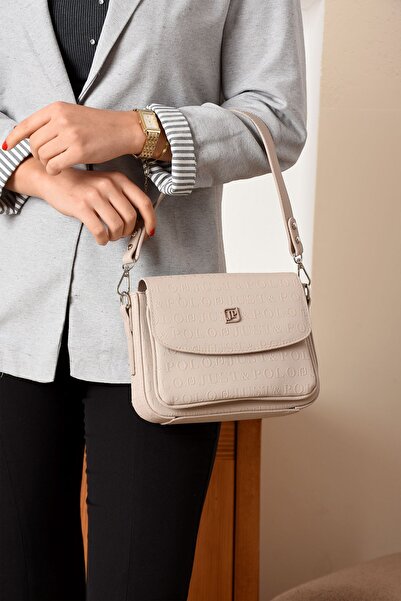 çantamgelsin حقيبة كتف نسائية بيضاء بحزام عمودي 4 أقسام للموسم الجديد مقاس 21...