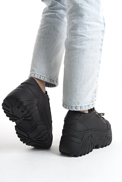 Limeo Skin Laced Side Perforated High Sole Casual Women's Sneaker Sports Shoes