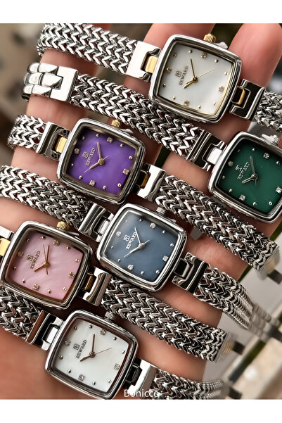 Reward 22*20mm Case,Silver Yellow Steel Band,Valentine's Day Gift Women's Wristwatch +Bracelets