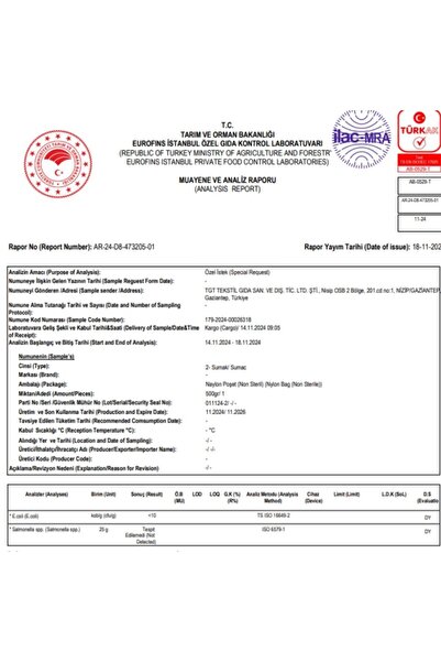 Özsarı Bakliyat Katkısız Gaziantep Sumak 200 gr