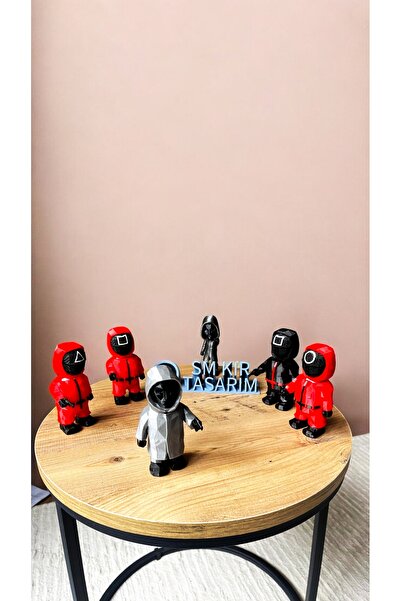 SM KIR TASARIM Squid Game 6’lı Koleksiyon Figür Seti - 3lü Muhafız + Yönetici Subay + Frontman + Hediye Figür