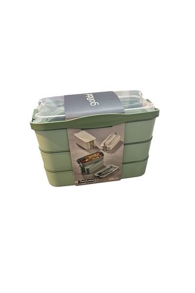 Gondol Diet - Lunch Box - 3 Layer Lunch Box with Spoon and Fork