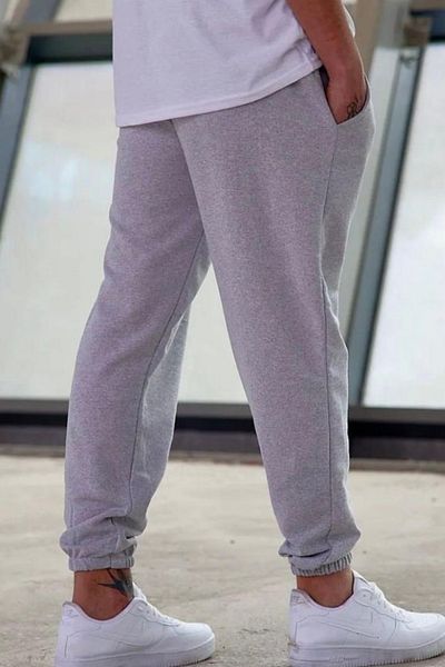 Relax family xf Ανδρικό γκρι βαμβακερό Jogger Sweatpants - με ελαστικό πόδι και τσέπες