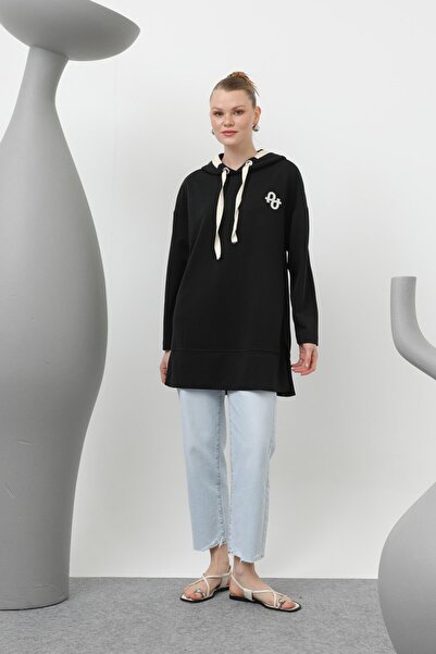 Puane Women's Embroidery Detailed Hooded Tunic