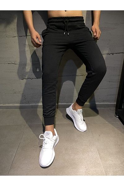 DEEPSENCE Pantaloni de sport negri Slim Fit Jogger - Slim Fit, bumbac