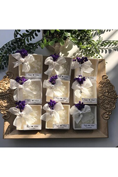 ALAZ TASARIM HOBİ 25 Adet Kutulu Lotus Mum Söz, Nişan, Nikah, Mevlüt, Doğum G...