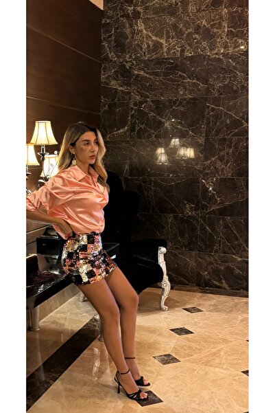 Butik Saten gömlek & Pulpayet etek takım