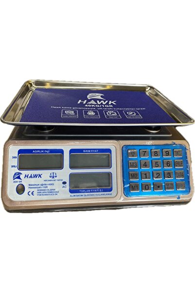 HAWK 40Kg-2Gr Hassas Elektronik Terazi-Çift Taraflı Tuş-Çift Taraflı Ekran