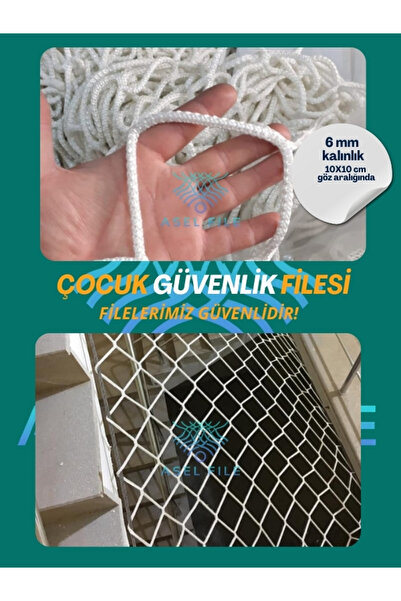 Genel Markalar 2.5X8 GÜVENLİK FİLESİ (ÇOCUK-BALKON-MERDİVEN-İNŞAAT) MONTAJ KILAVUZU+MONTAJ EKİPMANI HEDİYELİ