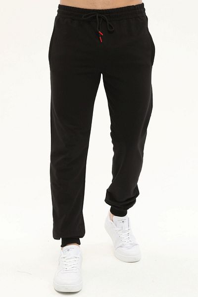 DEEPSENCE Μαύρο Slim Fit βαμβακερό ανδρικό παντελόνι Jogger