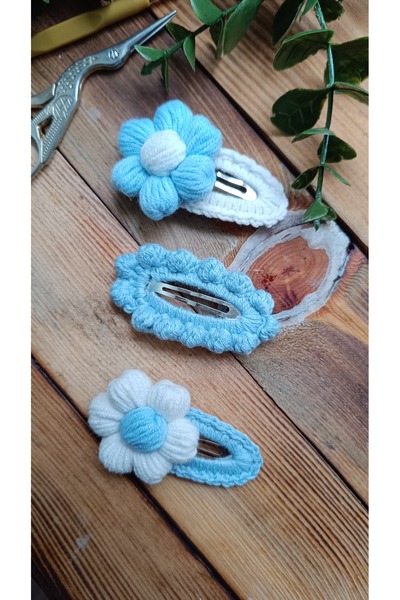 D&D CONCEPT Baby Girl Παιδική φουρκέτα σε απαλά χρώματα Σετ 3 κλιπ μωρού - Κο...