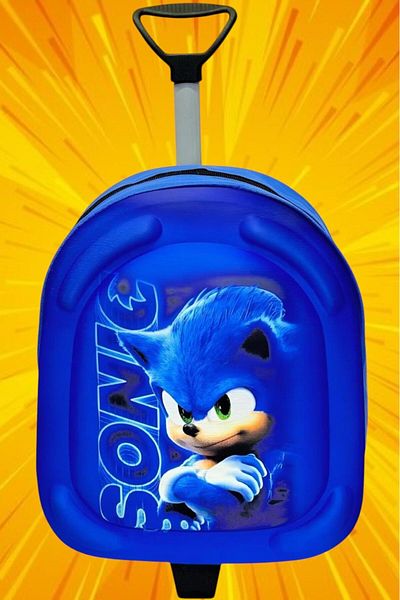 Uniquerrs 2-6 ani Hedgehog Sonic 3D Printed Squeegee Rucsac și geantă de școală