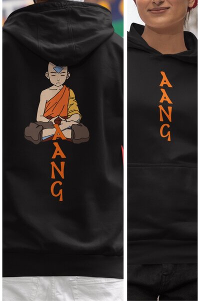 Fuddy Moda Avatar - Aang Sa kapuljačom Oversize kroj Dukserica, Leđa Štampano