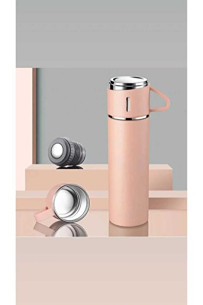 GiralStore Kişiye Özel Paslanmaz Çelik Termos 3 Bardaklı Termos Seti Çanta He...