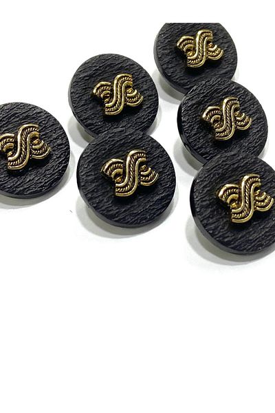 karantuhafiye Black Vest Cardigan with Gold Detail - Button and Emboss 1,8 Cm, Code: 2620