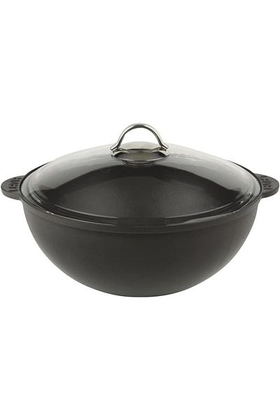 STOREMAX Shsm Cast Iron Caldron/Pot with Round Glass Lid - Club 28 cm 11 Esr