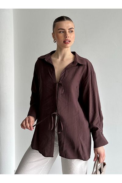Laluvia Кафява риза с две вратовръзки - 5275