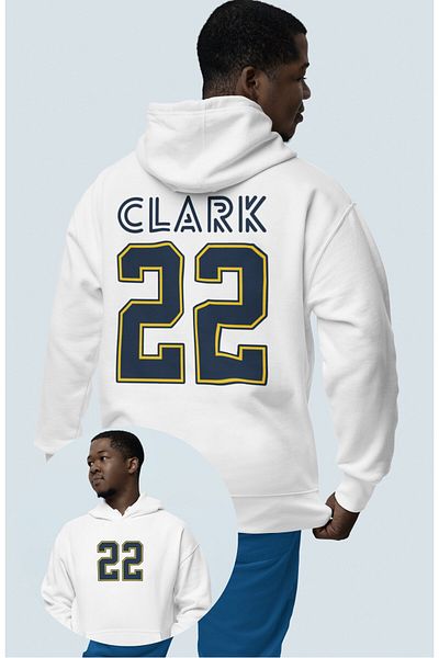 Fuddy Moda Φούτερ με κουκούλα Unisex Clark 22 Written Back Printed Hooded, Oversize Φούτερ με θέμα το μπάσκετ