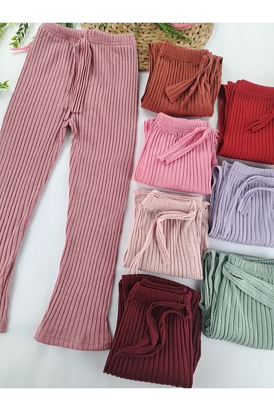 Butik Girls' Summer Pants Corded Fabric 2 Pieces (Please Specify Your Color Choice with Order Message