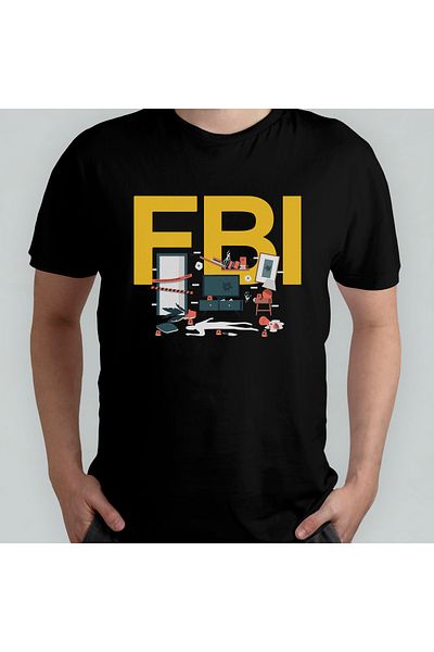 Pixxa Μπλουζάκι FBI Swipe Investigation Crew Neck 100% βαμβακερό - Μοντέλο 1