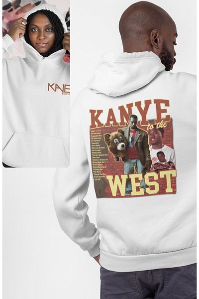 Fuddy Moda Unisex Oversize Kanye West Hooded Sweatshirt - Back Printed Hoodie