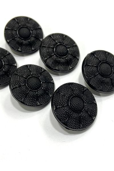 karantuhafiye Black Trench Coat Jacket Button - 2.2 cm / Code:2615