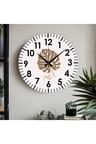 M&H Quality ساعة حائط مزخرفة بأرقام تركية مطبوعة بالأشعة فوق البنفسجية مع طباعة زهور (صامتة) آلية معدنية على شكل عقرب