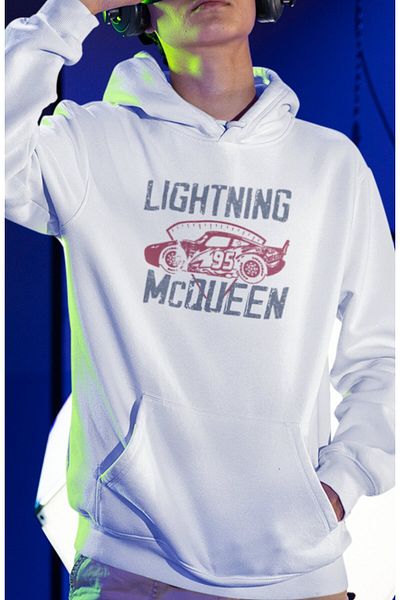 Fuddy Moda Cars 95 Unisex Oversize Hooded Sweatshirt - Back Printed Hoodie