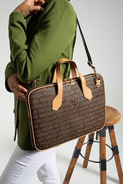 çantamgelsin MEGA POLO WOMEN'S BROWN TABA LEPTOP AND BRIEFCASE