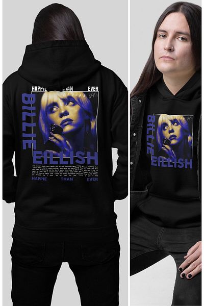 Fuddy Moda Billie Eilish Written Unisex Oversize Hooded Sweatshirt