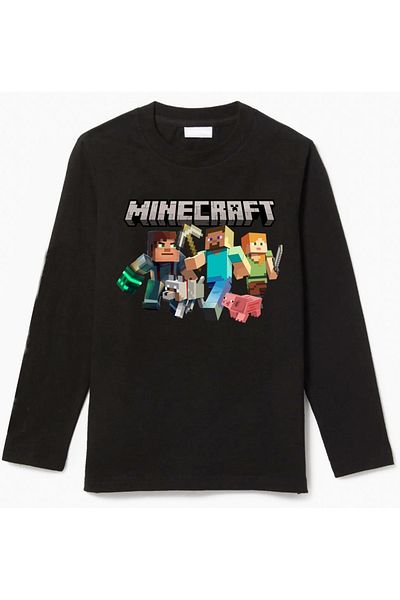 Efendioğlu Design Long Sleeve Enamel Craft Characters Long Sleeve Printed Kids T-Shirt