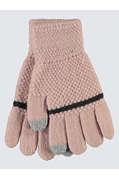 Kitti Kız Çocuk Eldiven 4-8 Yaş Pudra